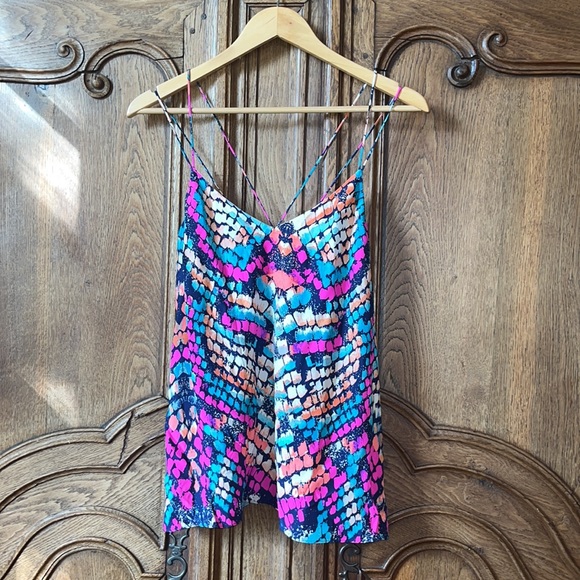 Alice & Trixie Silk Top Multicolor Reptile Print - Picture 2 of 12